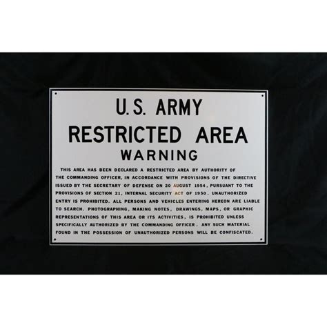 Us Army Restricted Area Warning Sign
