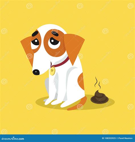 Cartoon Dog Pooping Vector Illustration 155670878