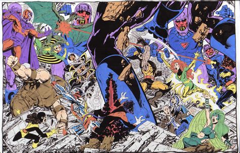 John Byrne X Men Vs Sentinels Commission Hand Colored Print In The