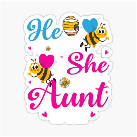 He Or She Great Aunt To Bee Gender Reveal Party Sticker For Sale By