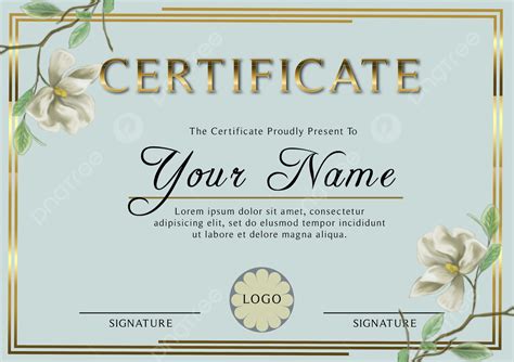 Certificate Template With Flower Pattern Template Download On Pngtree