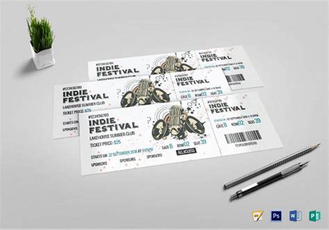 Festival Concert Ticket 10 Examples Illustrator Word Pages
