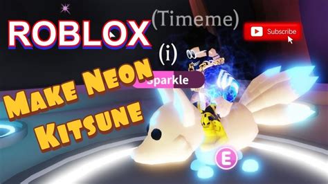 Roblox Make Neon Kitsune Adopt Me Youtube