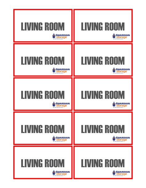 Moving Box Labels Template