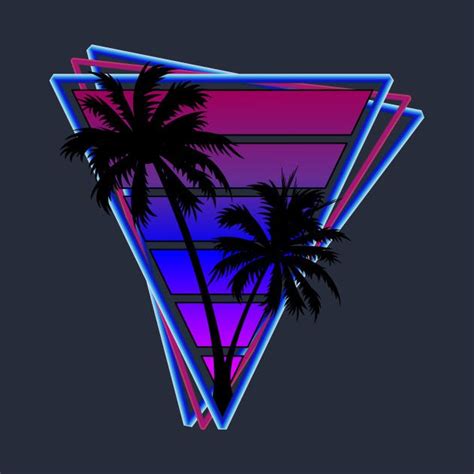 retrowave style palm tree sunset tri by brobocop synthwave neon wallpaper synthwave art