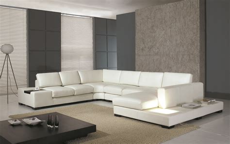 This plush, deep collection features modern style and luxurious softness. Modern White Bonded Leather Sectional Sofa T35 ...