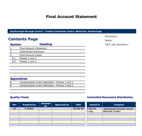 Statement Of Account Templates Free Word Excel Pdf Formats