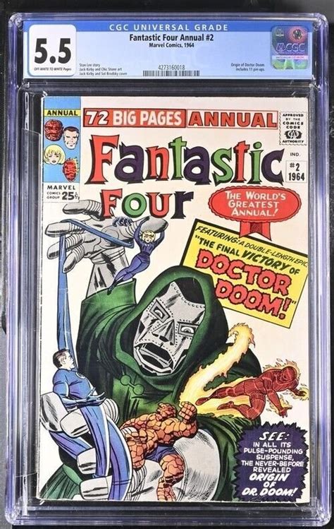 Fantastic Four Annual 2 Cgc 55 Origin Doctor Doom Jack Kirby Comic