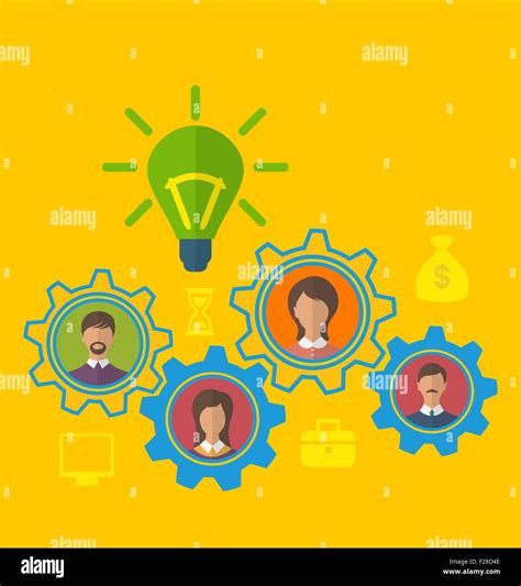 Emergence New Creative Idea Concept Of Effective Teamwork Stock Vector