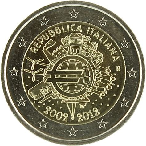 2 Euros Commémo Italie 2012 10 Ans De Leuro