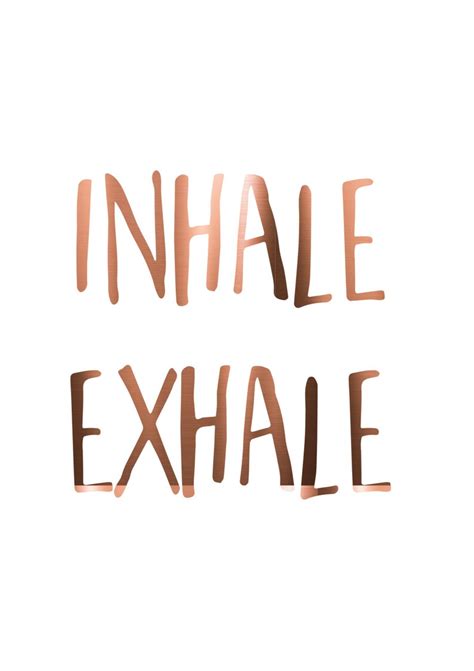 Inhale Exhale Copper Foil Print Yoga Quote Real Copper Etsy