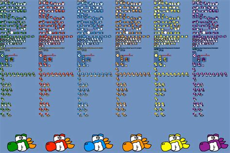 Mkfusion Yoshi Sprites With Colors By Classictails124 On Deviantart