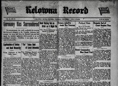 We did not find results for: A look back at Kelowna at the end of the First World War ...