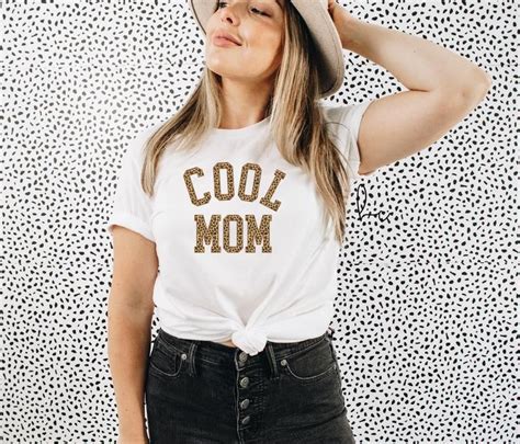 Cool Mom Leopard Print T Shirt Mothers Day Shirt T For Etsy Bride