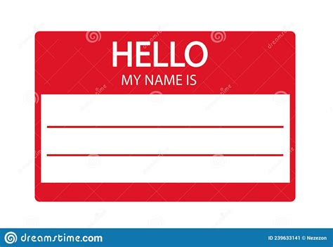 Hello My Name Is Introduction Flat Label Stock Vector Illustration Of Delegate Clean 239633141
