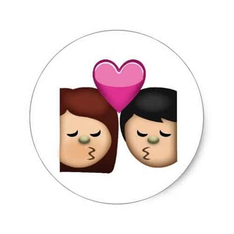 Kiss Emoji Classic Round Sticker Emojiprints