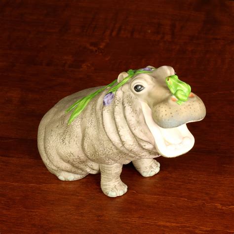 Hippo Figurine The Franklin Mint 1987 Along For The Ride By Etsy In