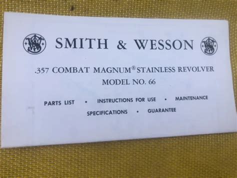 Smith Wesson Model No Revolver Manual Mag Caliber Stainless