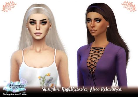 Shimydim Nightcrawler`s Alice Hair Retextured Sims 4 Hairs