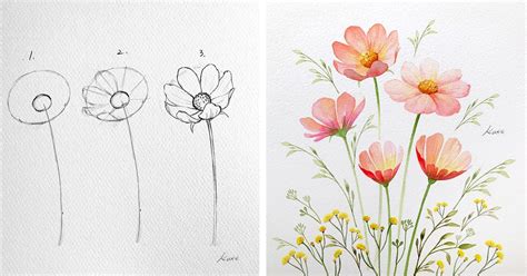 Easy Drawing Step By Step Flowers 1001 Ideas And Tutorials For Easy