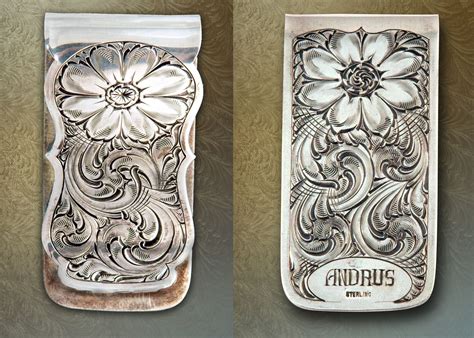 Add a touch of wall street to your life with these fine metallic money clips in gold, silver and enamel. Custom Sterling Silver Money Clip, Hand-Engraved by Sage ...