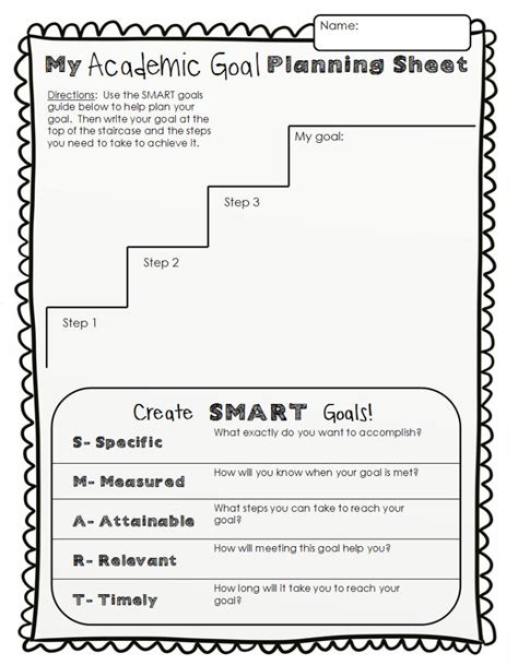 Goal Setting Template For Students Free