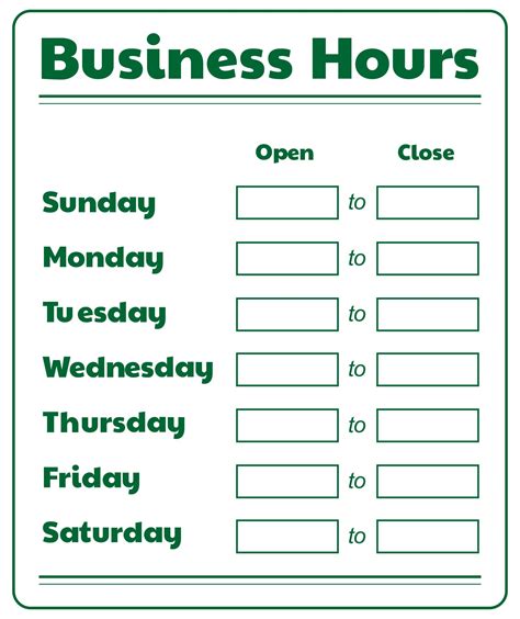 Business Hours Sign Printable Web Download This Printable Business