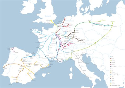 European Train Network Map Ouisncf