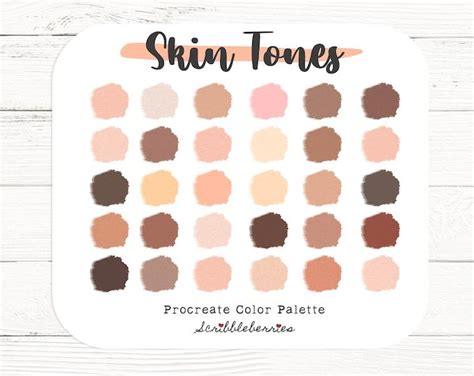The Skin Tones Palette Is Shown On A White Wooden Surface With Text