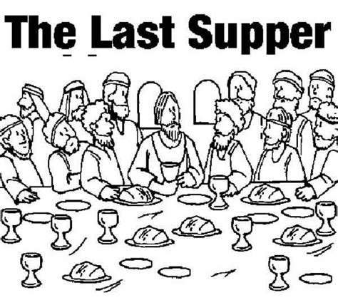 Picture Of The Last Supper Coloring Page Free Printable Coloring