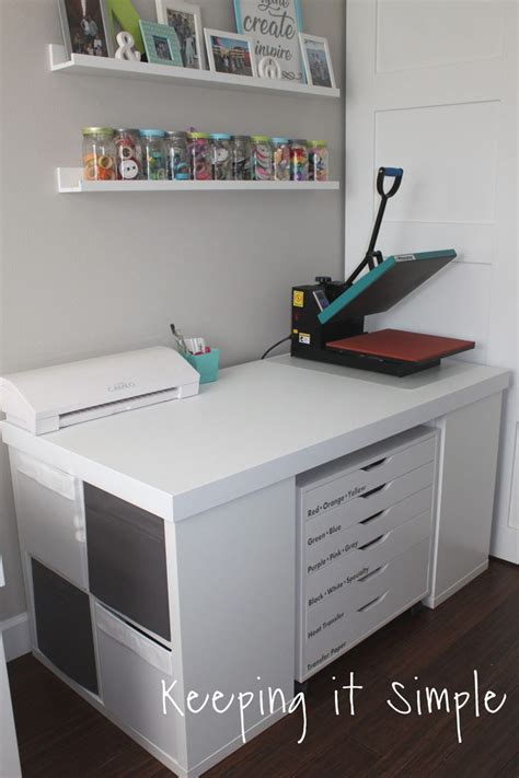 You're so excited to try it but you're drawing blanks. DIY Crafting Table {Vinyl Work Station} • Keeping it ...