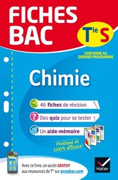 Fiches bac Chimie Tle S (enseignement spécifique) | Editions Hatier