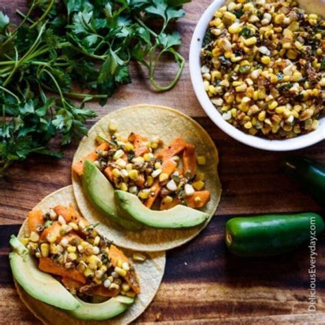 Mexican Street Corn With Sweet Potato Tacos Vegetarian