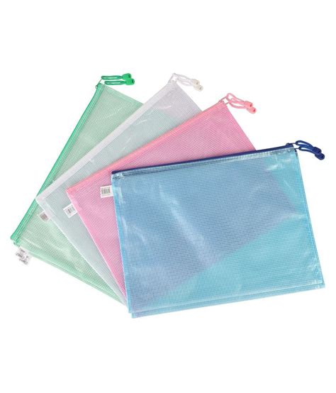 Nfi Essentials Translucent Plastic Pouch Clear Color Zippered Mesh
