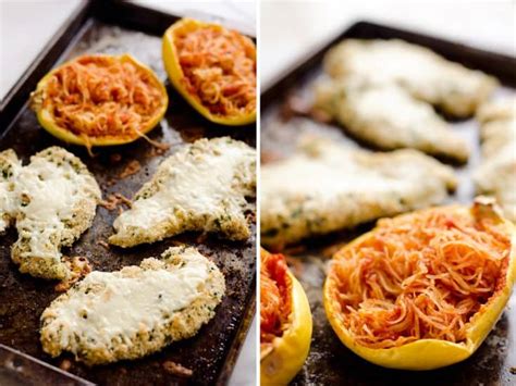 Skinny Spaghetti Squash Chicken Parmesan