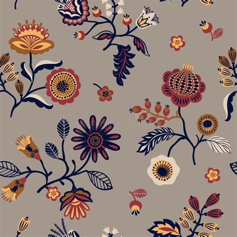 Floral Seamless Pattern Vector Design For Different Surfaces Stock