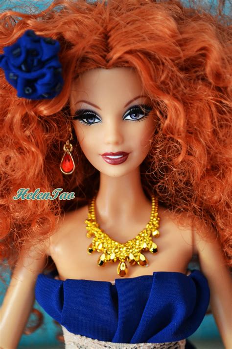 2015 Barbie The Look City Shine Purple Dress Curly Redhead In 2022