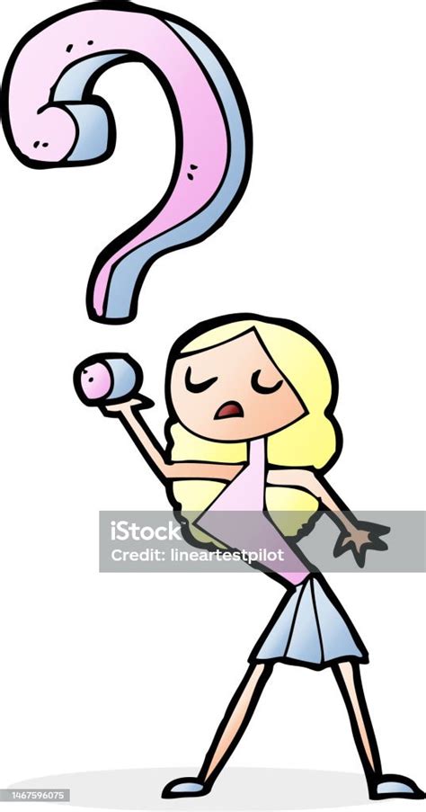 Cartoon Girl Asking A Question Stock Illustration Download Image Now Adult Art Art Product