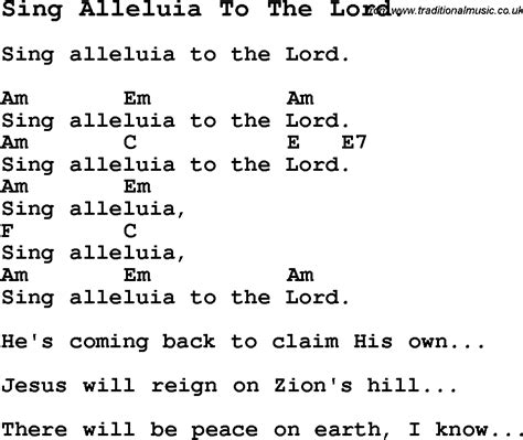 Summer Camp Song Sing Alleluia To The Lord With Lyrics And Chords