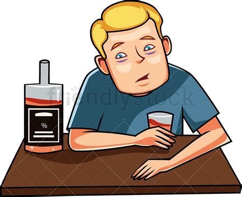 Tipsy Man Drinking Alcohol Cartoon Vector Clipart Friendlystock