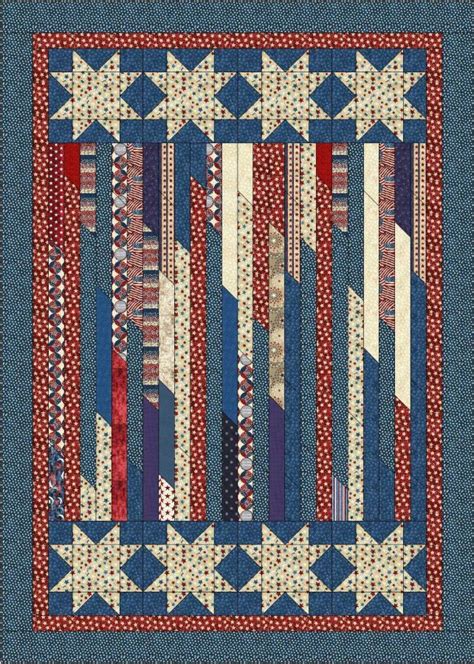 Scrap Strips And Stars Kit Patriotic Quilts Quilts American Flag Quilt
