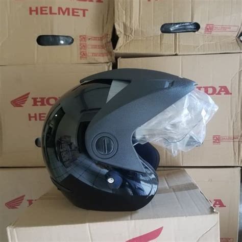 Jual Helm Honda Trx 3 Baru Ori Half Face Sni Hitam Di Lapak Luna