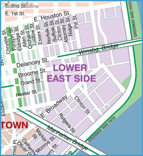 New York Map Lower East Side Travelsfinderscom