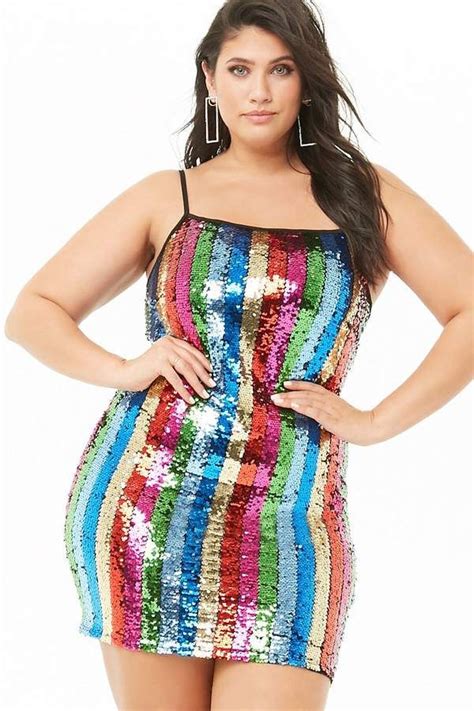 Now you can shop for it and enjoy a good deal on aliexpress! Plus Size Rainbow Sequin Mini Dress #plussize (With images ...