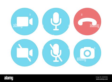 Virtual Hangouts Icons For Conference Call Colored On And Off Video