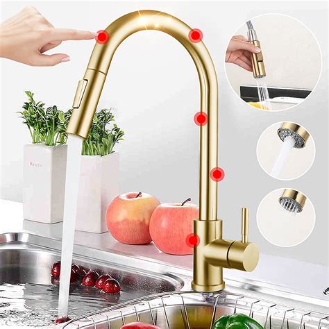 | black kitchen sink faucet with pull down sprayer single handle deck mount cover. Touch Kitchen Faucet with Pull Down Sprayer, Single Handle ...