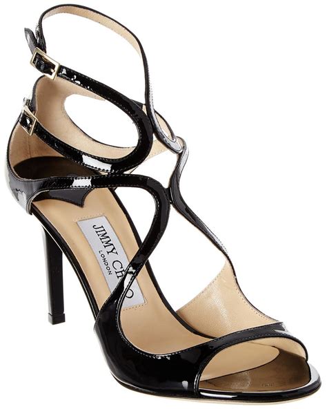 Jimmy Choo Leather Ivette 90 Patent Sandal In Black Save 37 Lyst