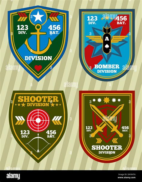 Special Unit Military Army And Navy Patches Emblems Vector Set Badge