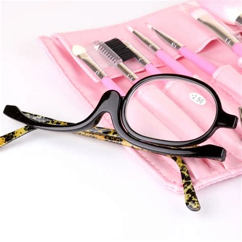 rotating magnify eye makeup glasses reading glasses women cosmetic general magnifying glasses