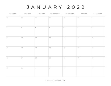 Free Printable 2022 Blank Calendar Templates All 12 Months